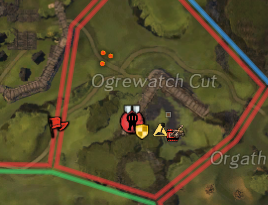 Enemy player dots visible on the WvW minimap
